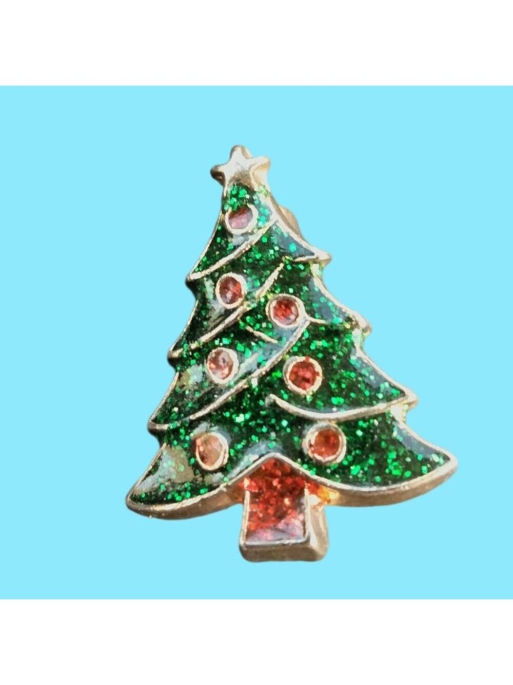 Christmas Tree Pin Brooch Rhinestone Enamel Holiday Jewelry